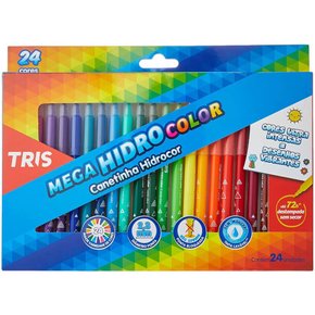 Caneta Hidrocor 24 Cores Mega Hidro Color Tris