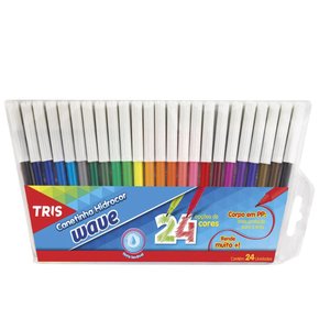 Caneta Hidrocor 24 Cores Wave Tris