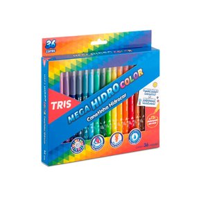 Caneta Hidrocor 36 Cores Mega Hidro Color Tris