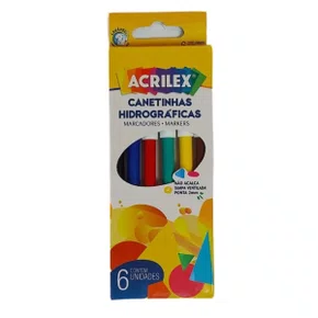 Caneta Hidrocor 6 Cores - Acrilex
