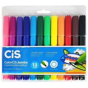 Caneta Hidrocor Jumbo 12 Cores Cis