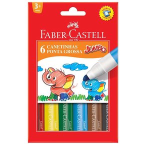 Caneta Hidrocor Jumbo 6 Cores Faber-Castell