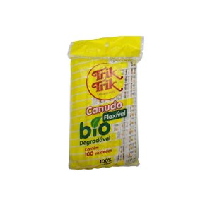 Canudo Milk Shake Flexível C/ 100un Trik Trik