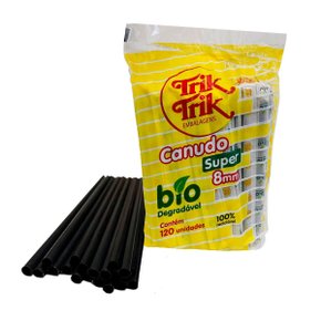 Canudo Milk Shake Super Grosso 8mm Trik Trik C/ 120 Unidades