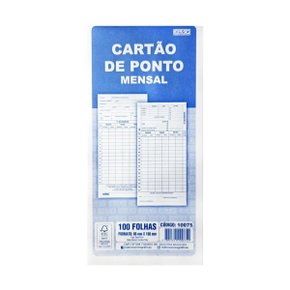 Cartão De Ponto Mensal 100 Folhas São Domingos