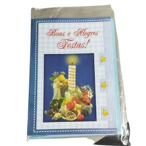 Cartão Natal Natal Pop 60 JI Cart - Vela Fundo Azul