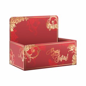 Cesta Papel Cartão Display Feliz Natal Vermelha Albano Cod. 34576