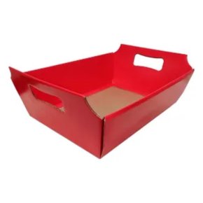 Cesta Papel Cartão Média Linho Vermelha Albano Cod 33885
