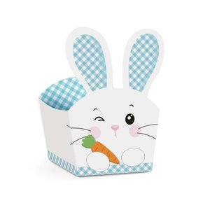 Cestinha Coelho Surpresa De Páscoa Azul Unidade Cromus
