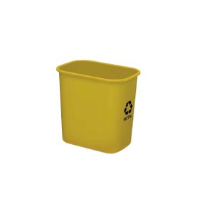 Cesto P/ Lixo Reciclável Amarelo Metal 12,5L Waleu