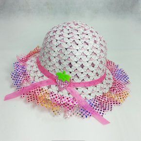 Chapéu Estampado com Renda Rosa Claro Bazar Importadora