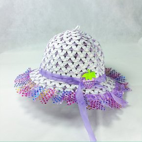 Chapéu Estampado com Renda Roxo Bazar Importadora