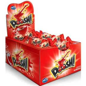 Chiclete Poosh Morango 40 Unidades Arcor