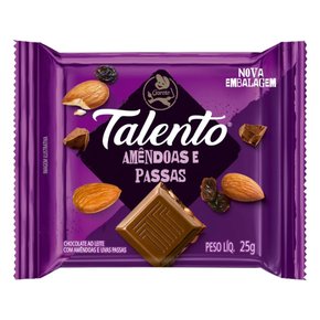 Chocolate Mini Talento Ao Leite com Amêndoas e Passas 25g 15 Unidades Garoto