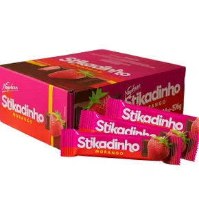Chocolate Stikadinho Morango 12,3g Caixa 32 Unidades Neugebauer