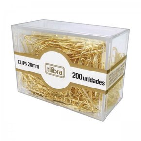 Clips Ouro 28mm 200 unidades Tilibra