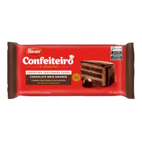 Cobertura Chocolate Confeiteiro Meio Amargo 500g Harald