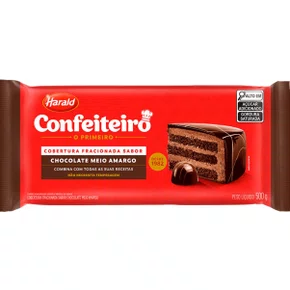 Cobertura Chocolate Confeiteiro Meio Amargo 500g Harald