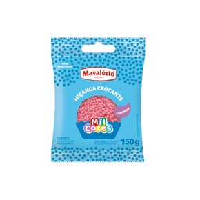 Confeito Miçanga Rosa Baby 150g Mil Cores Mavalério