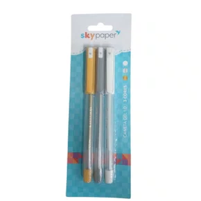 Conjunto de Canetas Gel Ouro Prata e Branca 1.0 SkyPaper