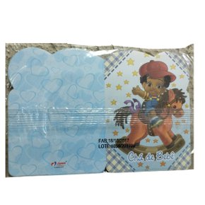 Convite Chá de Bebê Azul C/ 8 Un Junco