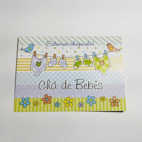 Convite Chá De Bebê Colorido C/08 Unidades UltraFest