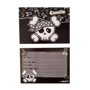 Convite + Envelope Aniversário Punk Pirata Ultrafest