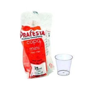 Copo Acrílico 25ml Cristal C/ 10 Unidades Prafesta
