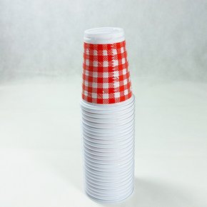 Copo Xadrez Vermelho Kaixote 200ml C/ 25 Un