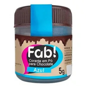 Corante Em Pó Para Chocolate Azul 5g Fab