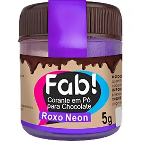 Corante Em Pó Para Chocolate Roxo 5g Fab