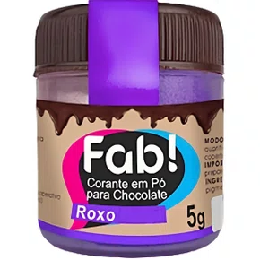 Corante Em Pó Para Chocolate Roxo 5g Fab!