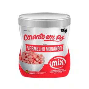 Corante em Pó Vermelho Morango 100g - Mix