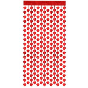 Cortina Metaloide Coração Vermelho - Ref. GM2060