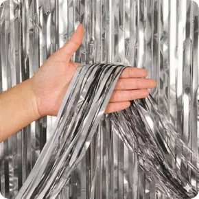 Cortina Metaloide Prata 1mx2m Partiu Festa