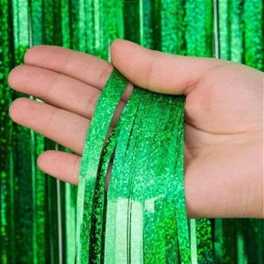 Cortina Metaloide Verde Escuro Holográfica 1x2 m Partiu