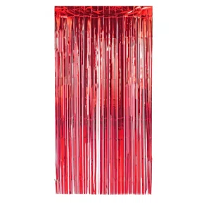 Cortina Metaloide Vermelha Holográfica 1x2 m Ref. 659 Partiu