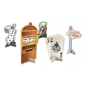 Decoração de Mesa Festcolor Vegas Pacote com 8 Unidades