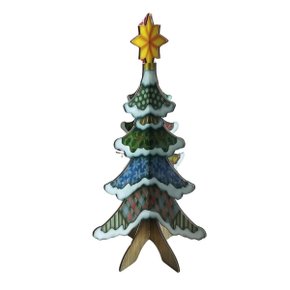 Decoupage Árvore de Natal em Madeira 31,8 cm LIT