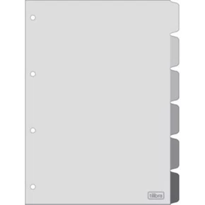 Divisória para Fichário Univ 6 Un Cinza Tilibra