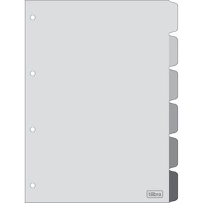 Divisória para Fichário Univ 6 Uni Cinza Académie Tilibra