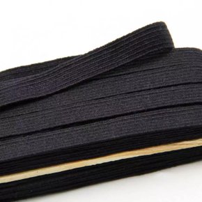 Elástico Chato Preto Largura 07mm N. 12 Por Metro Elástico São José