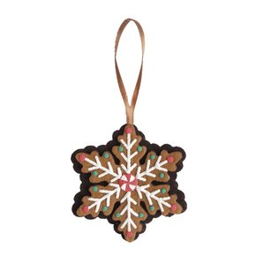 Enfeite Natalino Bolacha Floco de Neve 7x8cm Matsumoto