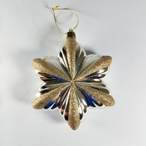 Enfeite Natalino Estrela Detalhada 12cm Champagne Matsumoto