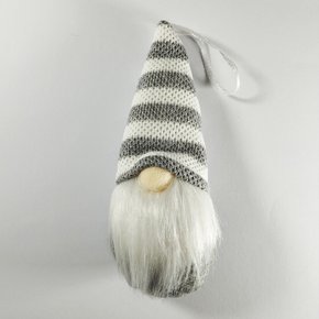 Enfeite Natalino Gnomo Cinza Listras 15cm Impulsetto