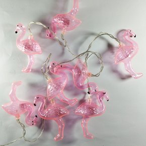 Enfeite Pisca Flamingo 10 LEDs Rosa 1,8M Bazar Importadora