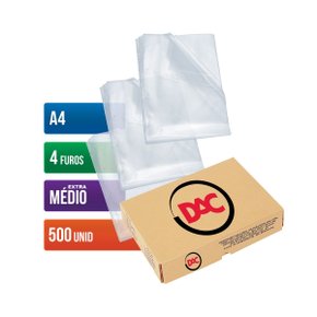 Envelope Plástico A-4 0,12 4 Furos Caixa C/500 Unidades DAC