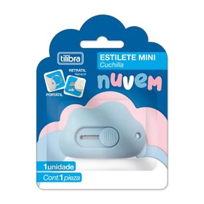Estilete Mini Retrátil Portátil Azul Nuvem Tilibra