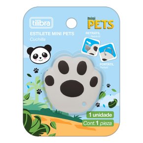 Estilete Mini Retrátil Portátil Panda Pets Tilibra