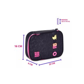 Estojo Box Rosa e Preto RB24540 Rebeca Bonbon Clio